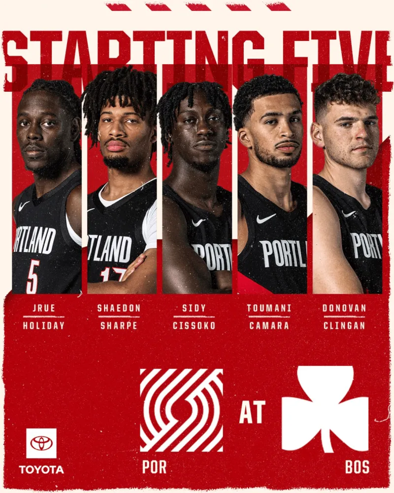 开云登录入口地址-开拓者首发：霍勒迪、夏普、西索科、卡马拉、克林根